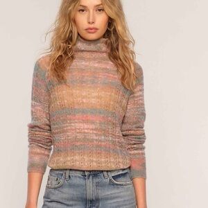 Astrid boho western coastal wool Multicolor Striped Women's blend Sweater S/M